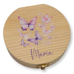 Milchzahndose personalisiert "Schmetterlinge" / Milchzahnbox aus Holz