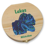 Milchzahndose personalisiert "Dino" / Milchzahnbox aus Holz