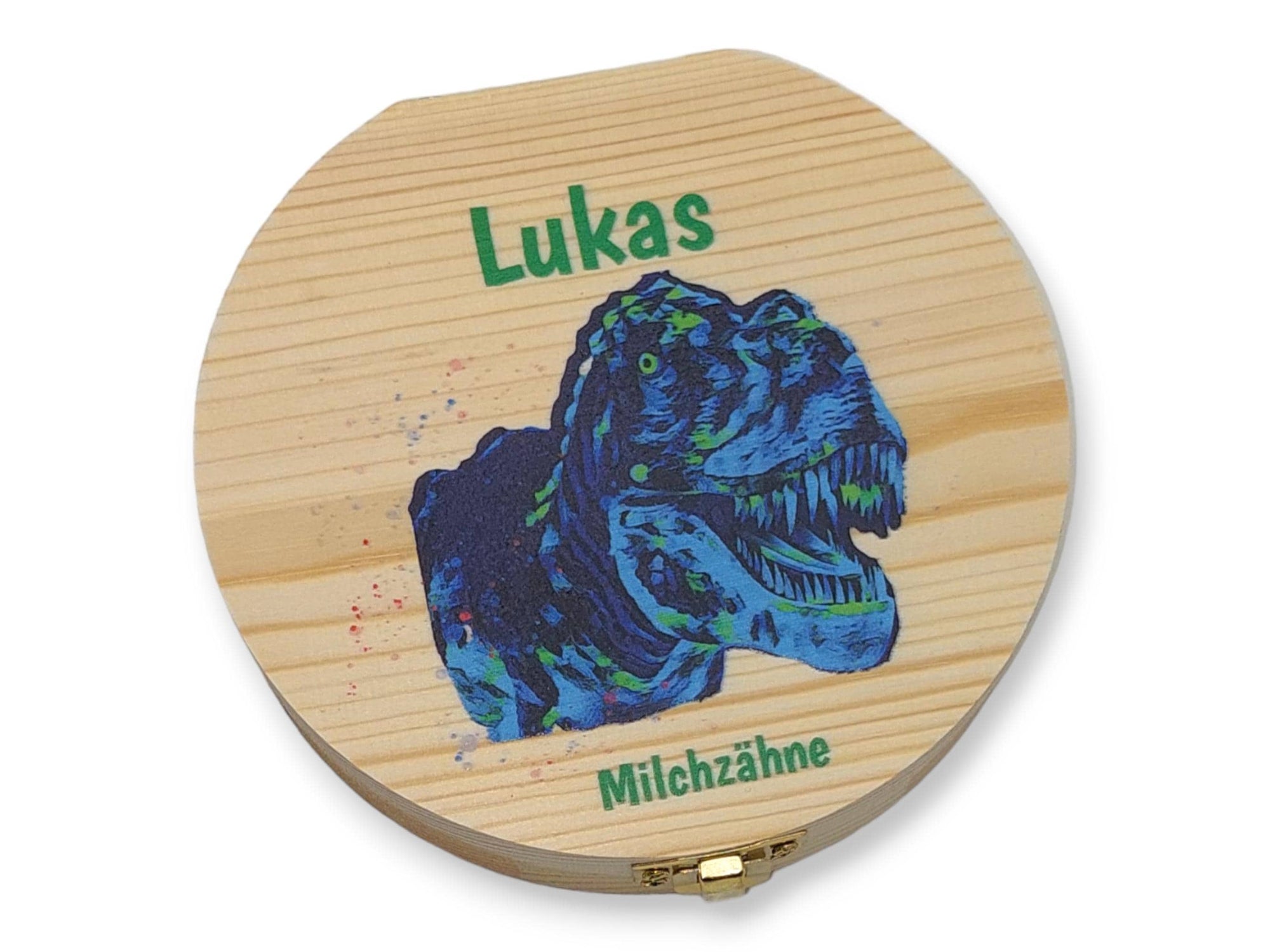 Milchzahndose personalisiert "Dino" / Milchzahnbox aus Holz
