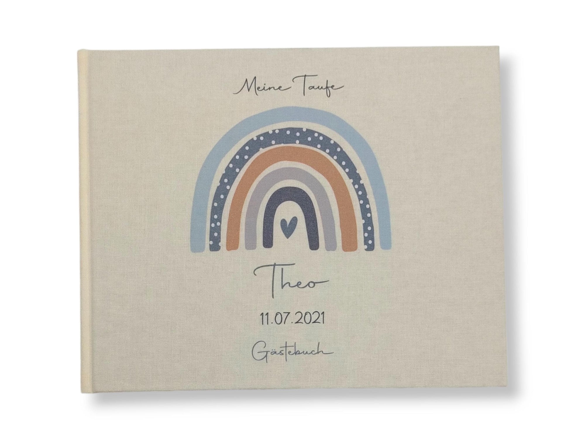 Gästebuch Taufe personalisiert "Regenbogen Punkte", Taufgeschenk, Erinnerung Taufe