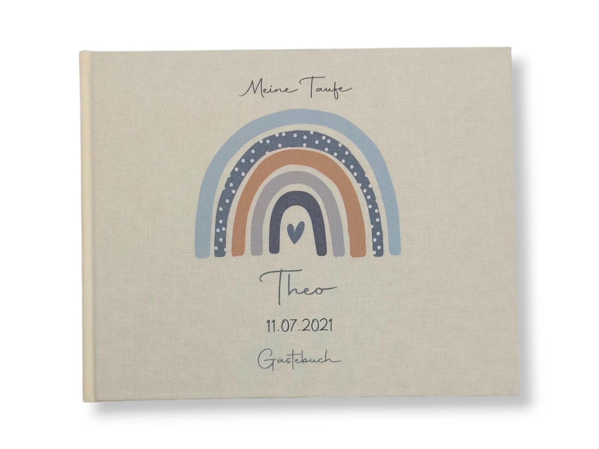 Gästebuch Taufe personalisiert "Regenbogen Punkte", Taufgeschenk, Erinnerung Taufe