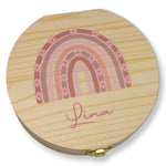 Milchzahndose personalisiert "Bogen" / Milchzahnbox aus Holz, personalisierte Zahndose Holz, Geschenkidee Kinder, Zahnbox, Kindergeschenk