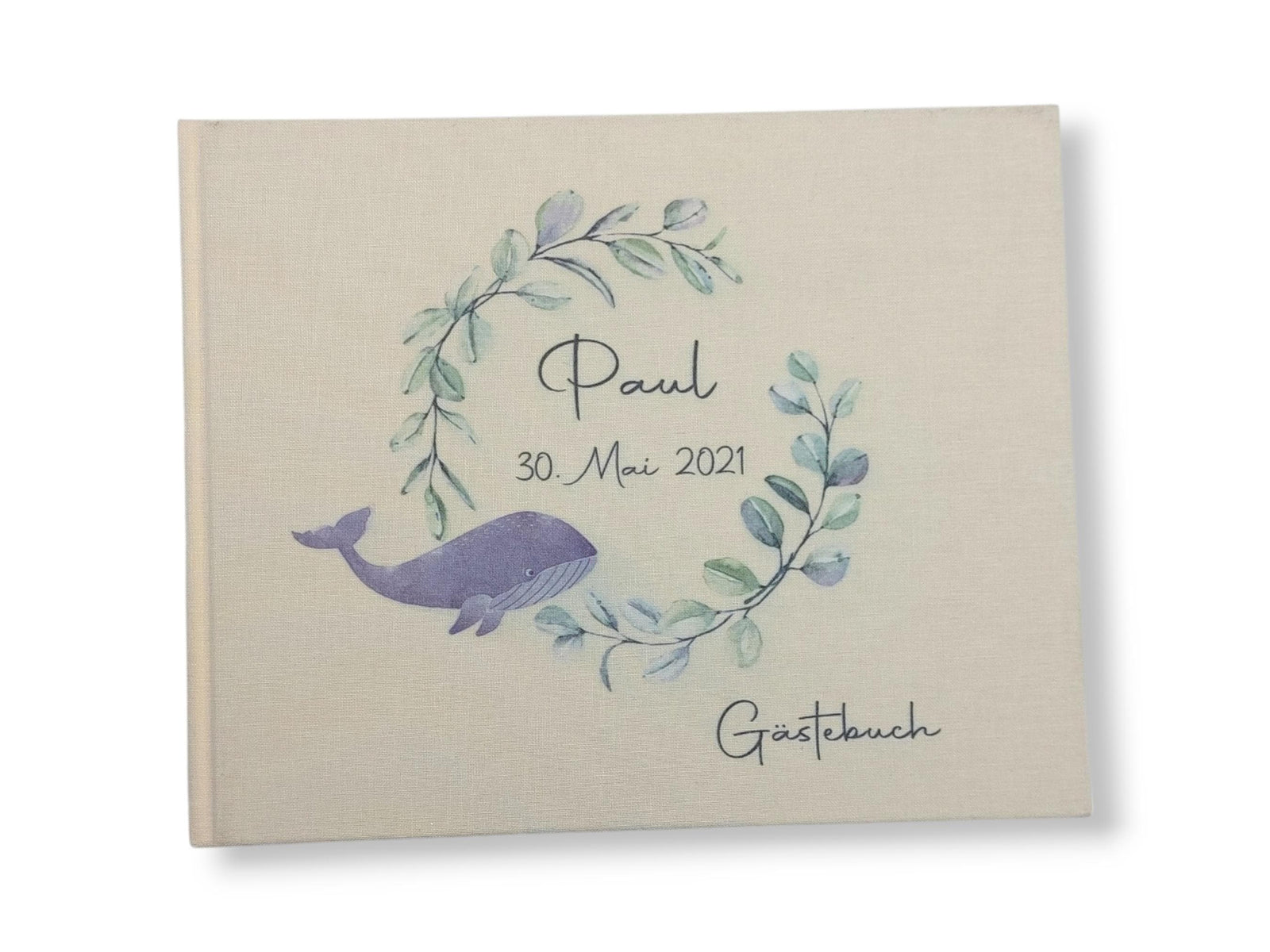 Gästebuch Taufe personalisiert "Wal", Taufgeschenk, Erinnerung Taufe