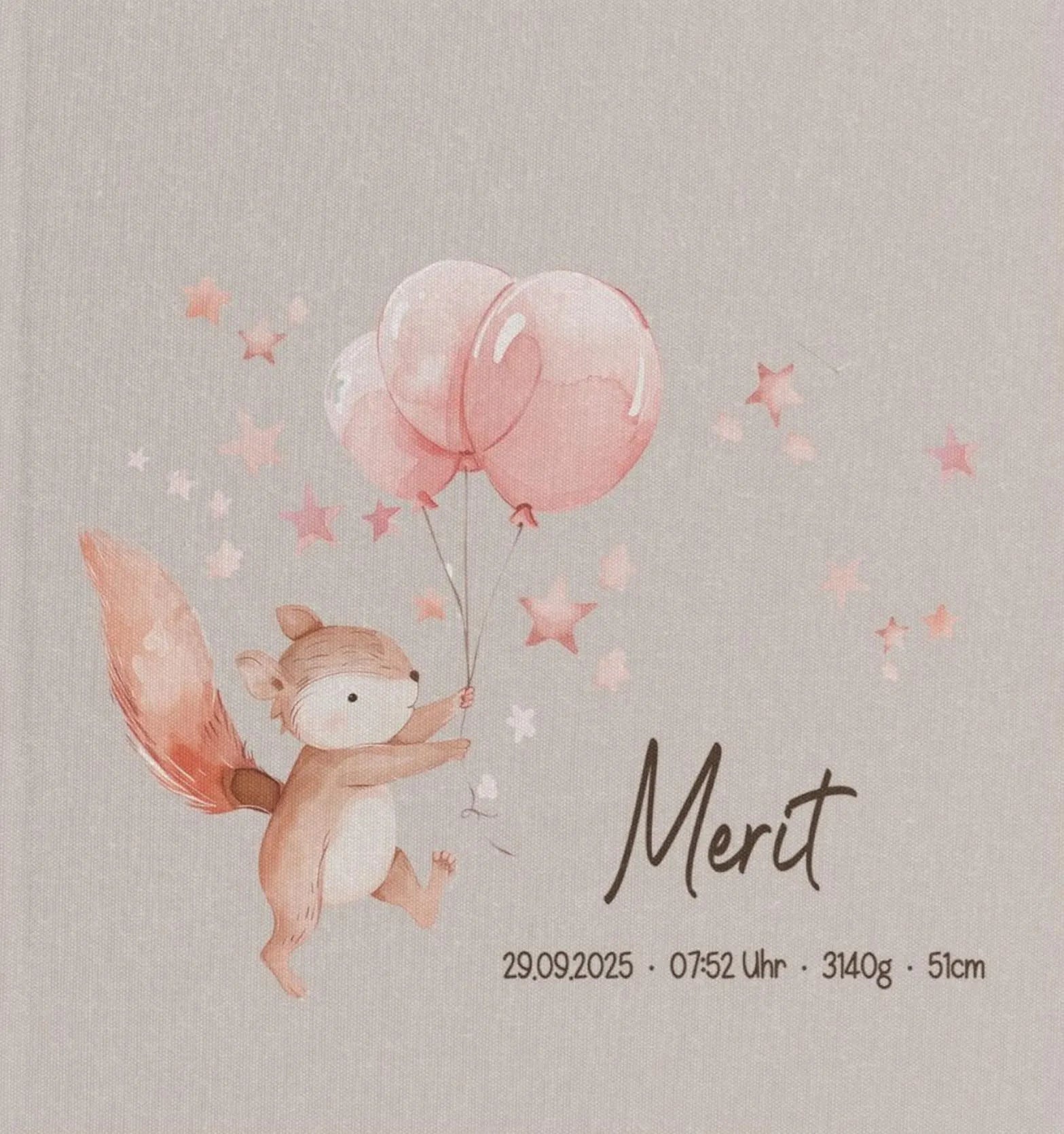 Fotoalbum personalisiert Baby, Kind "Eichhörnchen" Leinen