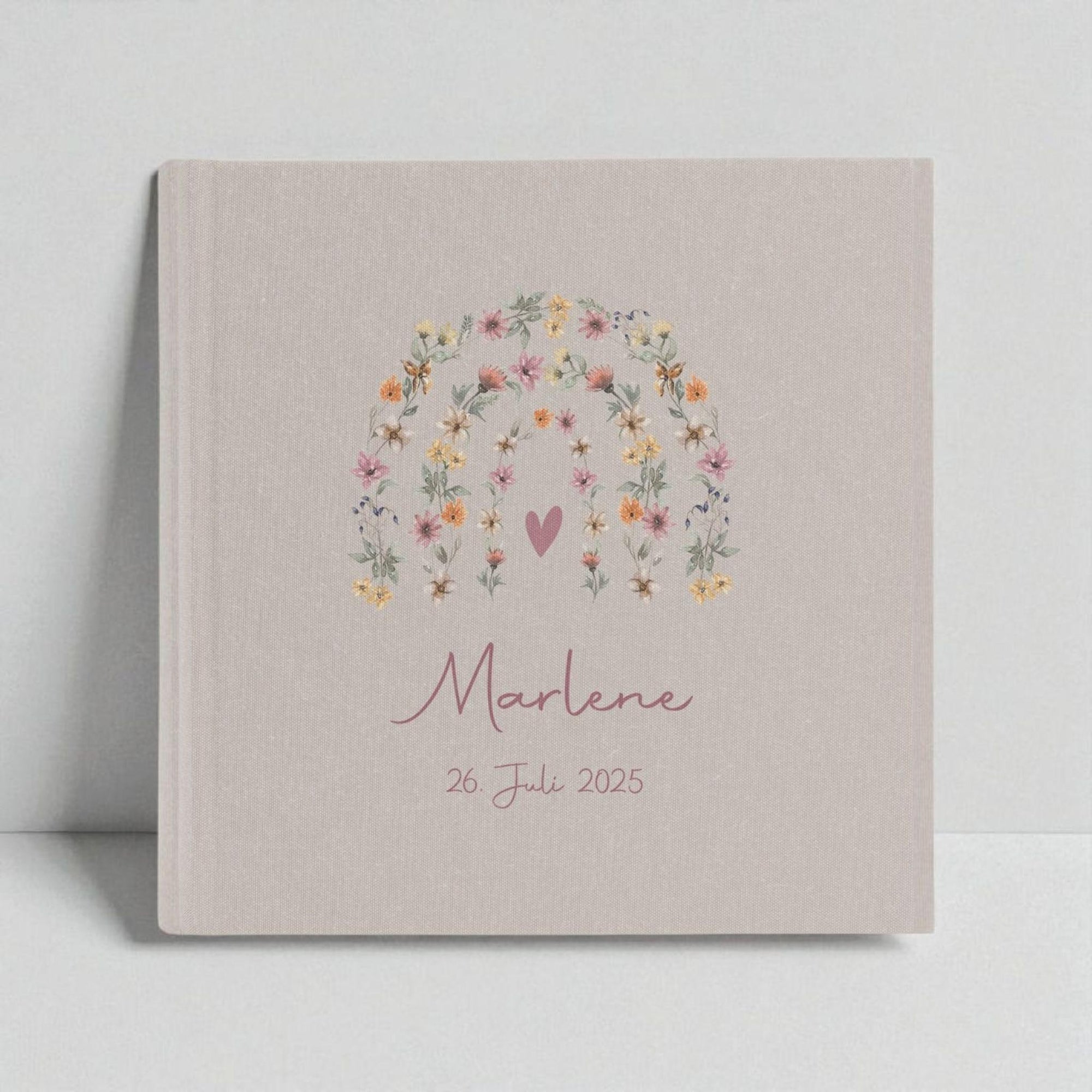 Fotoalbum personalisiert Baby, Kind "Regenbogen" Leinen