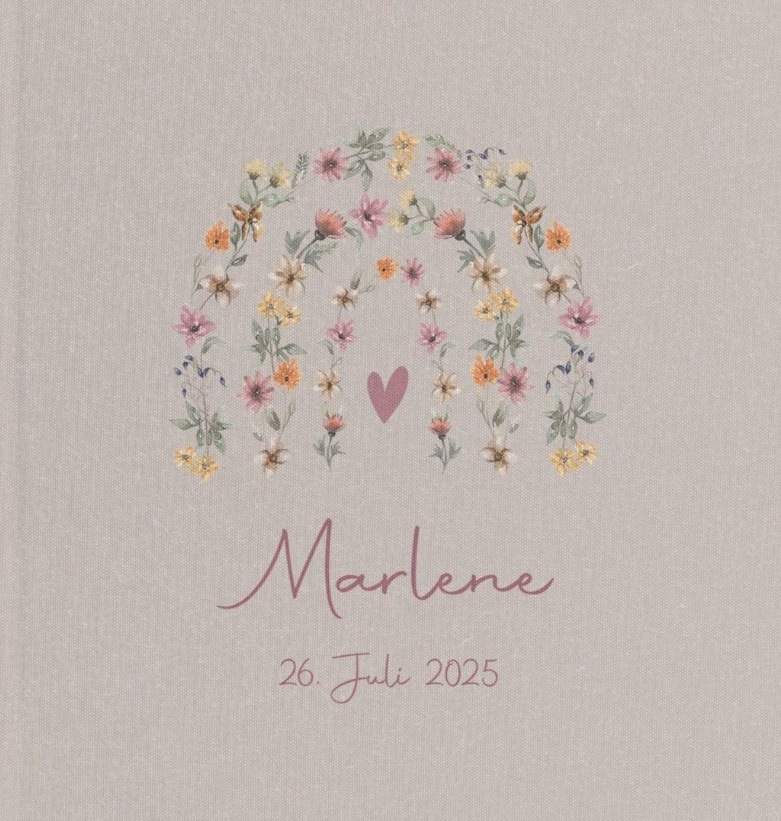 Fotoalbum personalisiert Baby, Kind "Regenbogen" Leinen