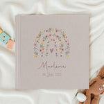 Fotoalbum personalisiert Baby, Kind "Regenbogen" Leinen