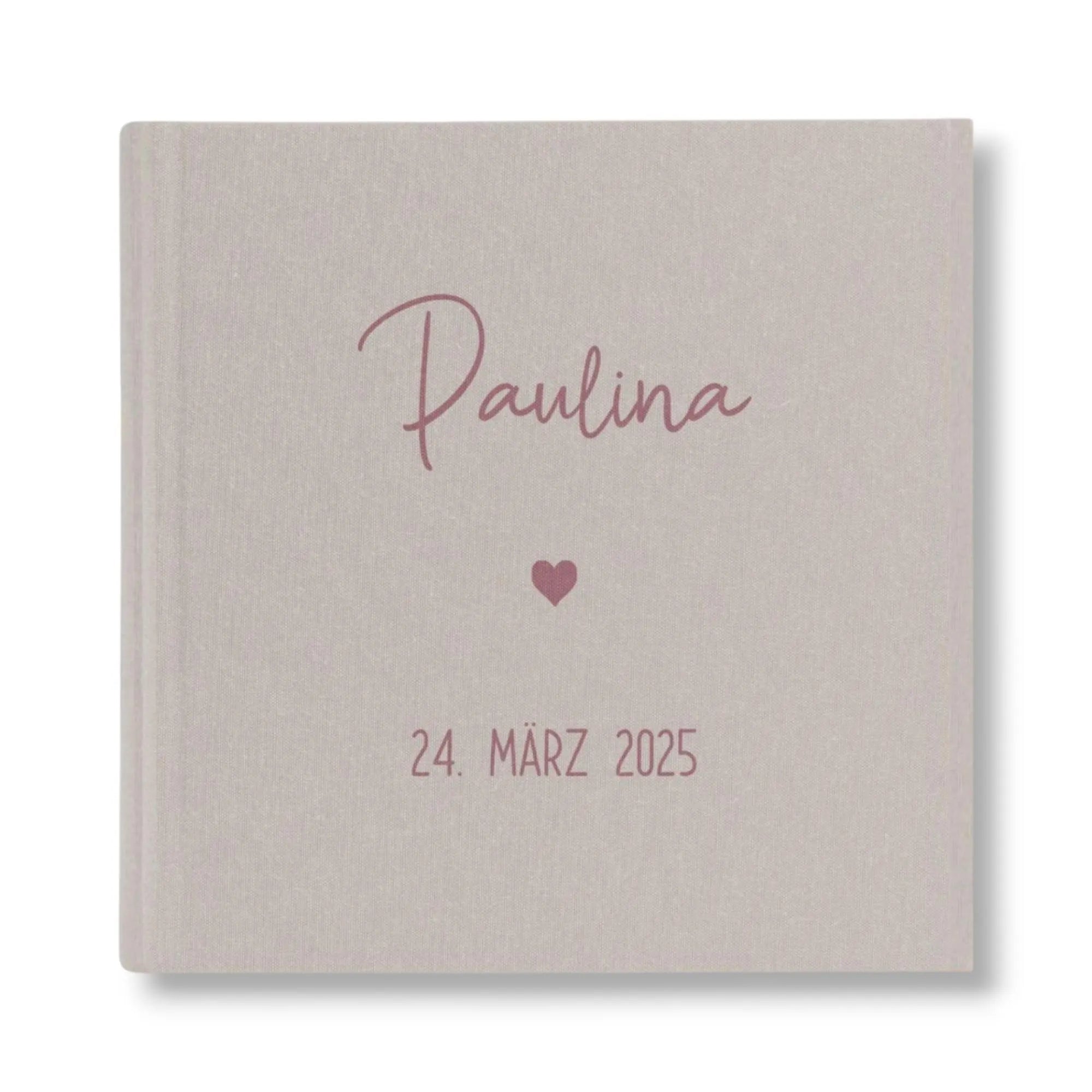 Fotoalbum personalisiert Baby, Kind "Schrift" Leinen