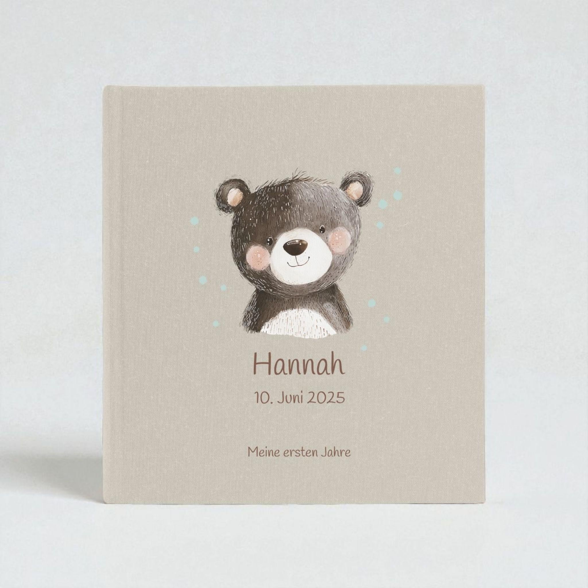 Fotoalbum personalisiert Baby, Kind "Bär" Leinen