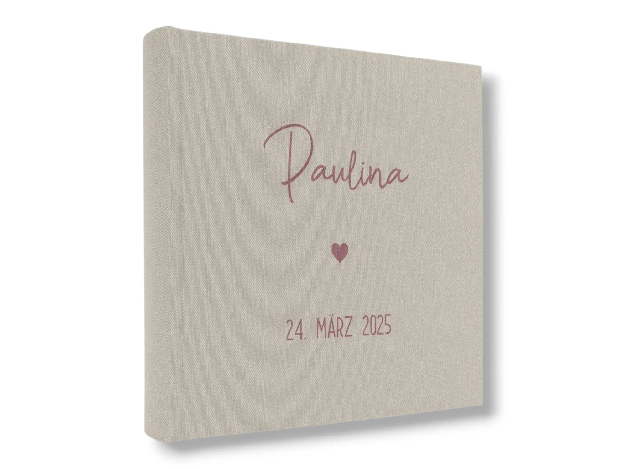 Fotoalbum personalisiert Baby, Kind "Schrift" Leinen